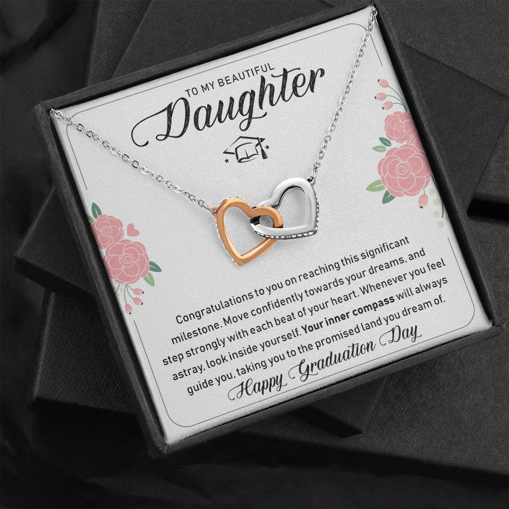 A Special Gift For Your Daughter on Graduation Day  - Interlocking Heart Necklace - Free Shipping