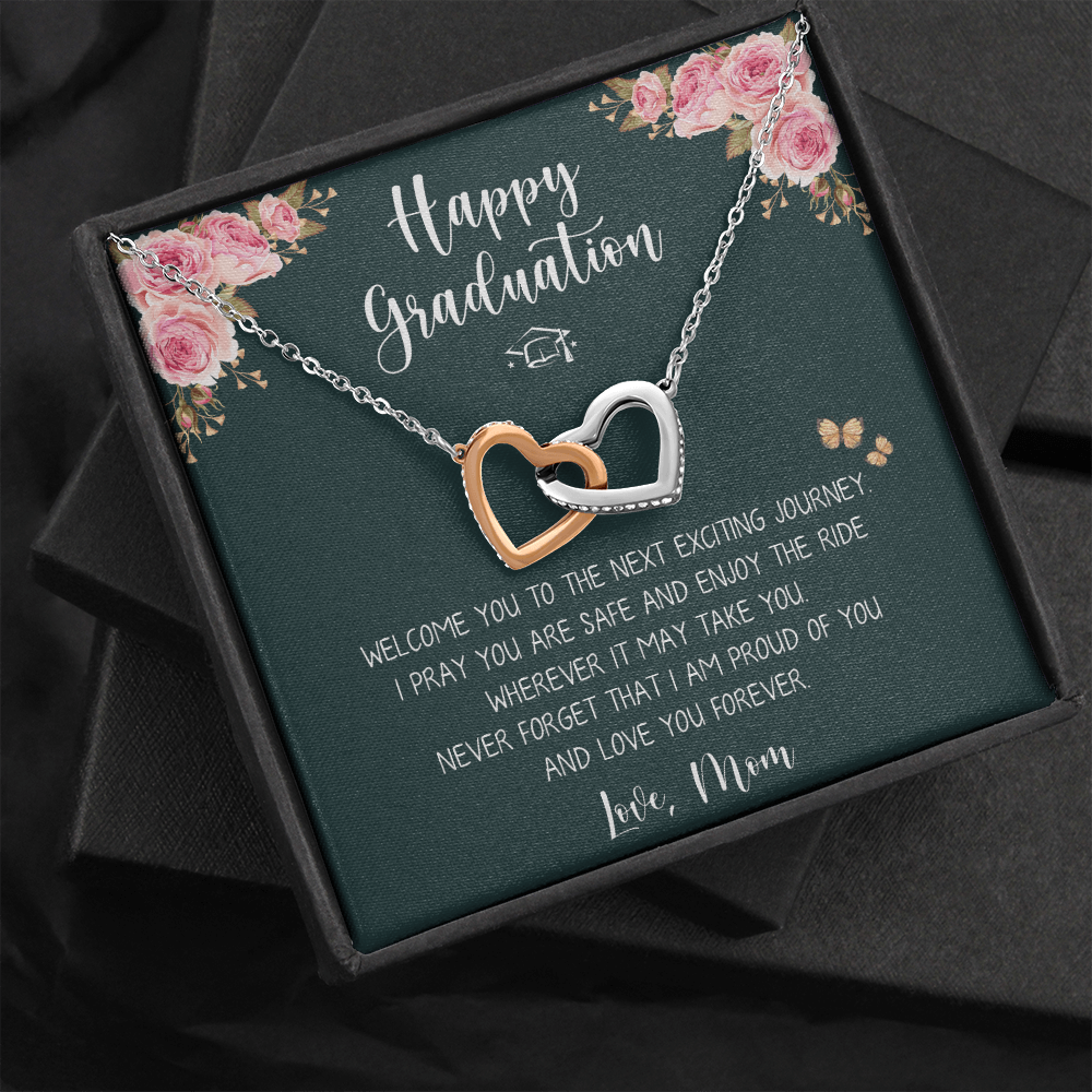 A Special Gift For Your Daughter on Graduation Day  -  Interlocking Heart Necklace - Free Shipping
