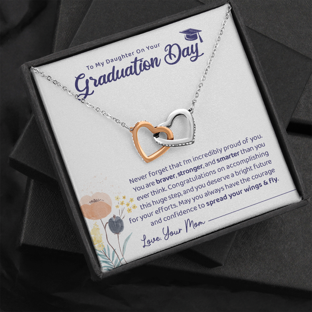 A Special Gift For Your Daughter on Graduation Day  -  Interlocking Heart Necklace - Free Shipping