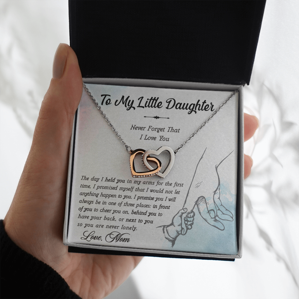 A Special Gift for Your Daughter - Interlocking Heart Necklace - Free shipping
