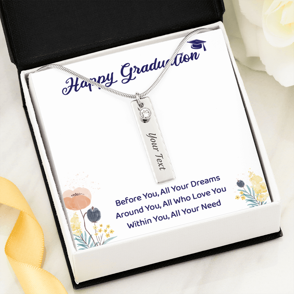 A Special Gift For Your Daughter Granddaughter on Graduation Day - Birthstone Name Necklace - Free Shipping