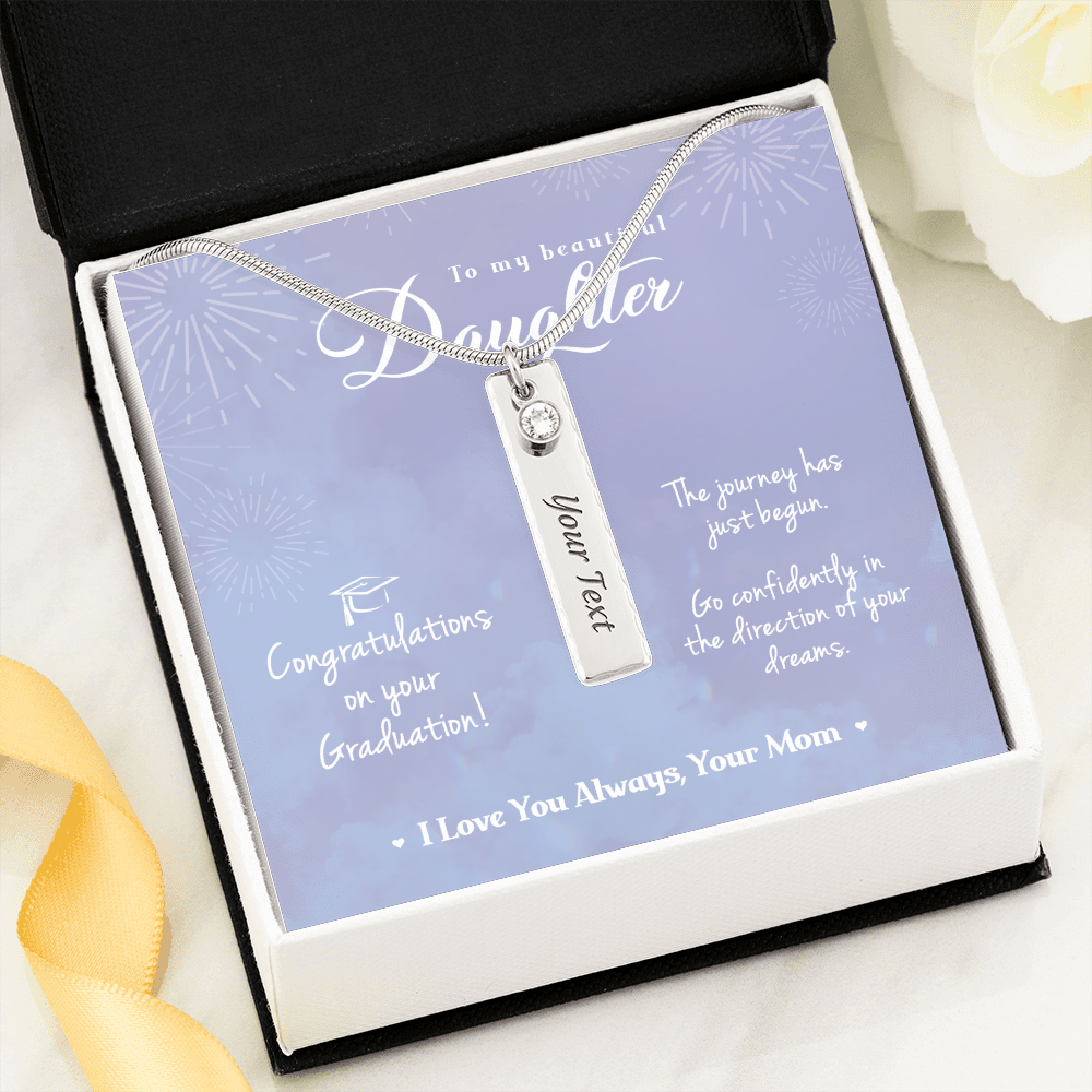A Special Gift For Your Daughter on Graduation Day - Birthstone Name Necklace - Free Shipping