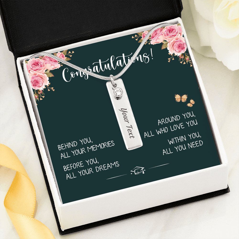 A Special Gift For Your Daughter Granddaughter on Graduation Day - Birthstone Name Necklace - Free Shipping