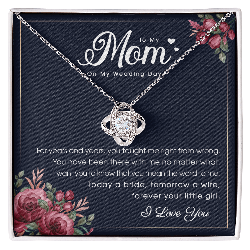 A Special Gift For Your Mom On Wedding Day- Love Knot Necklace - FREE SHIPPING