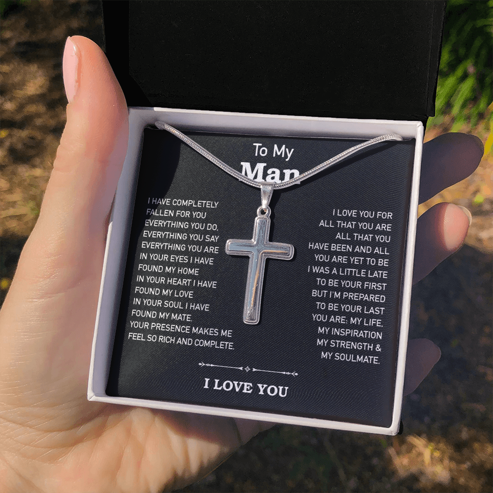 Gift For Boyfriend Husband - Stainless Cross Necklace