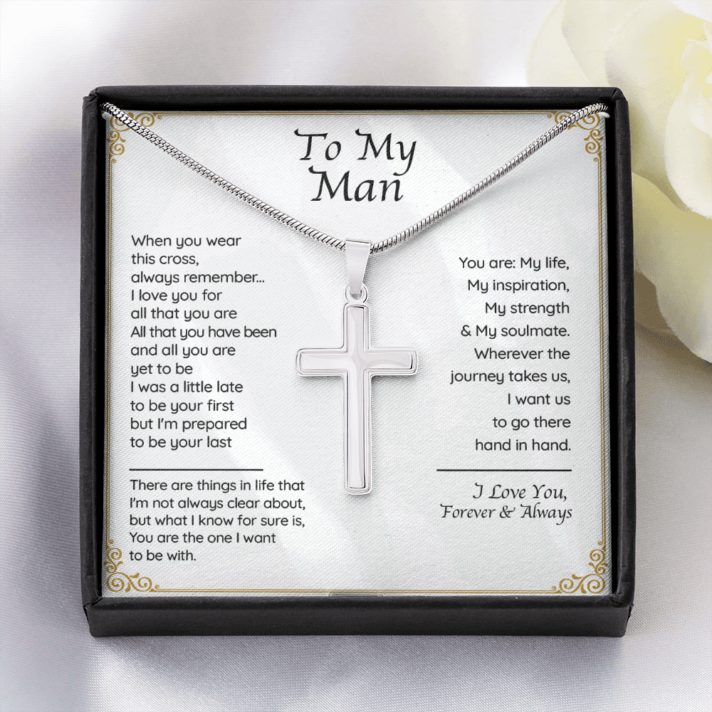 Gift For Boyfriend Husband - Stainless Cross Necklace