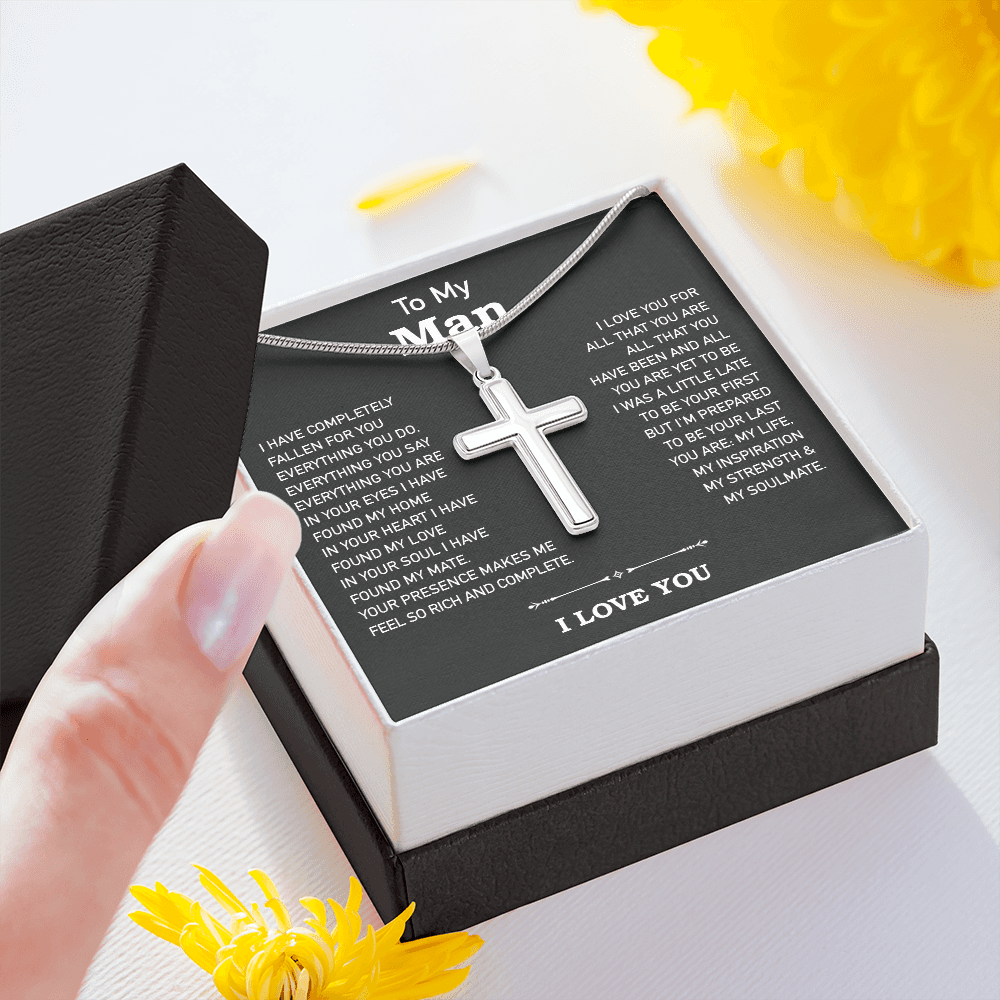 Gift For Boyfriend Husband - Stainless Cross Necklace