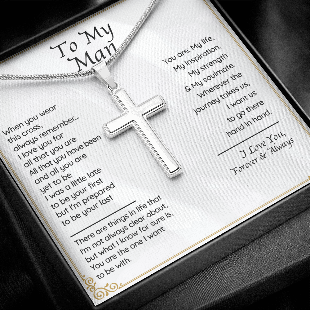 Gift For Boyfriend Husband - Stainless Cross Necklace