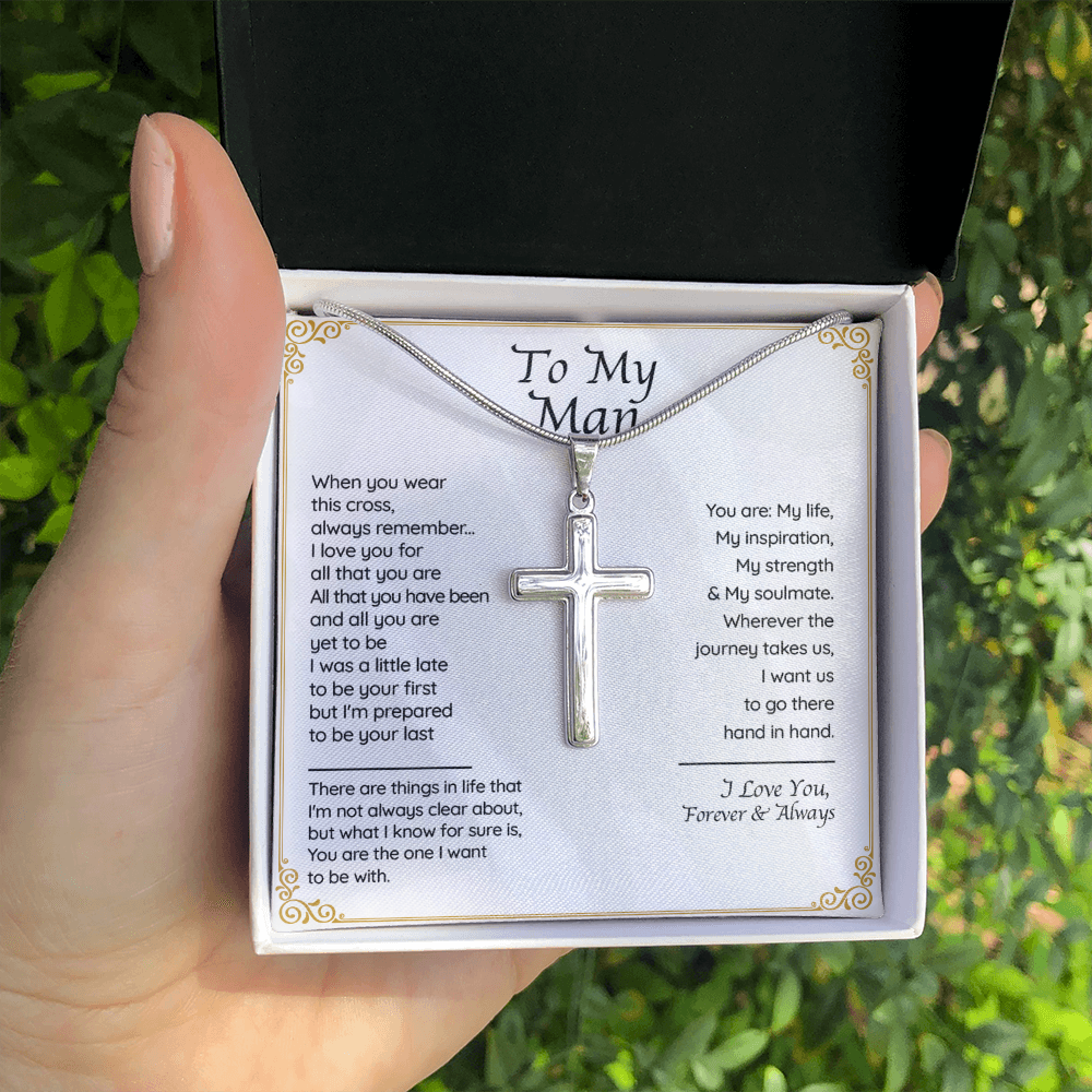Gift For Boyfriend Husband - Stainless Cross Necklace