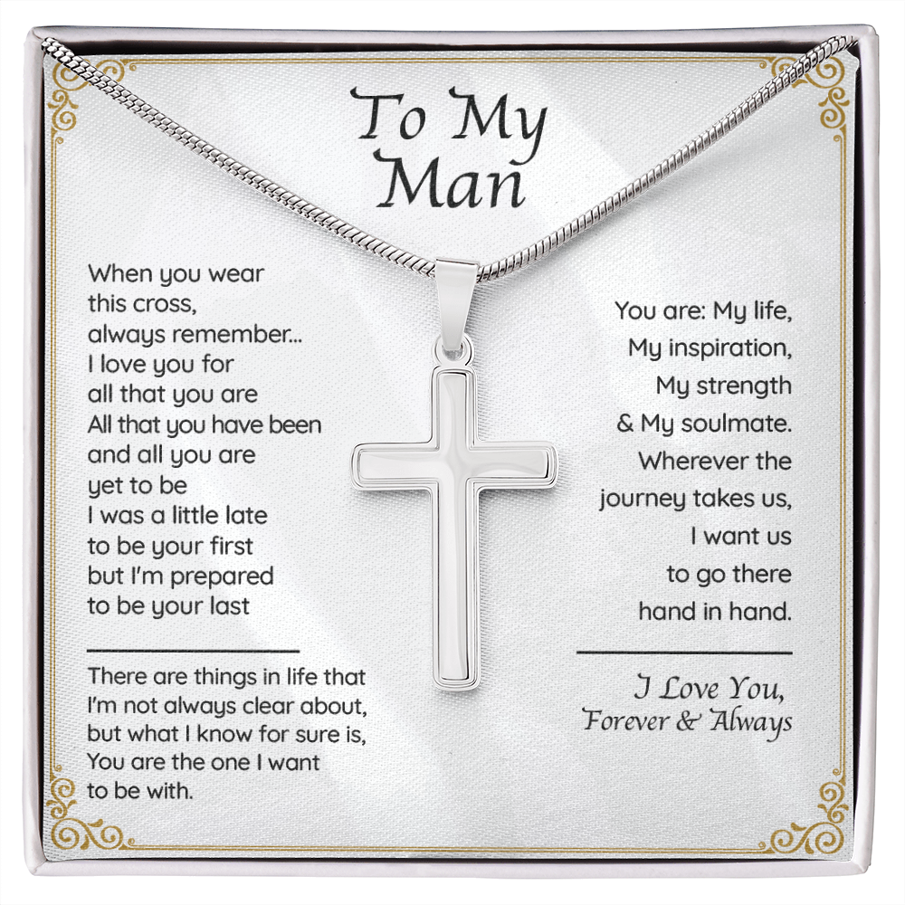 Gift For Boyfriend Husband - Stainless Cross Necklace