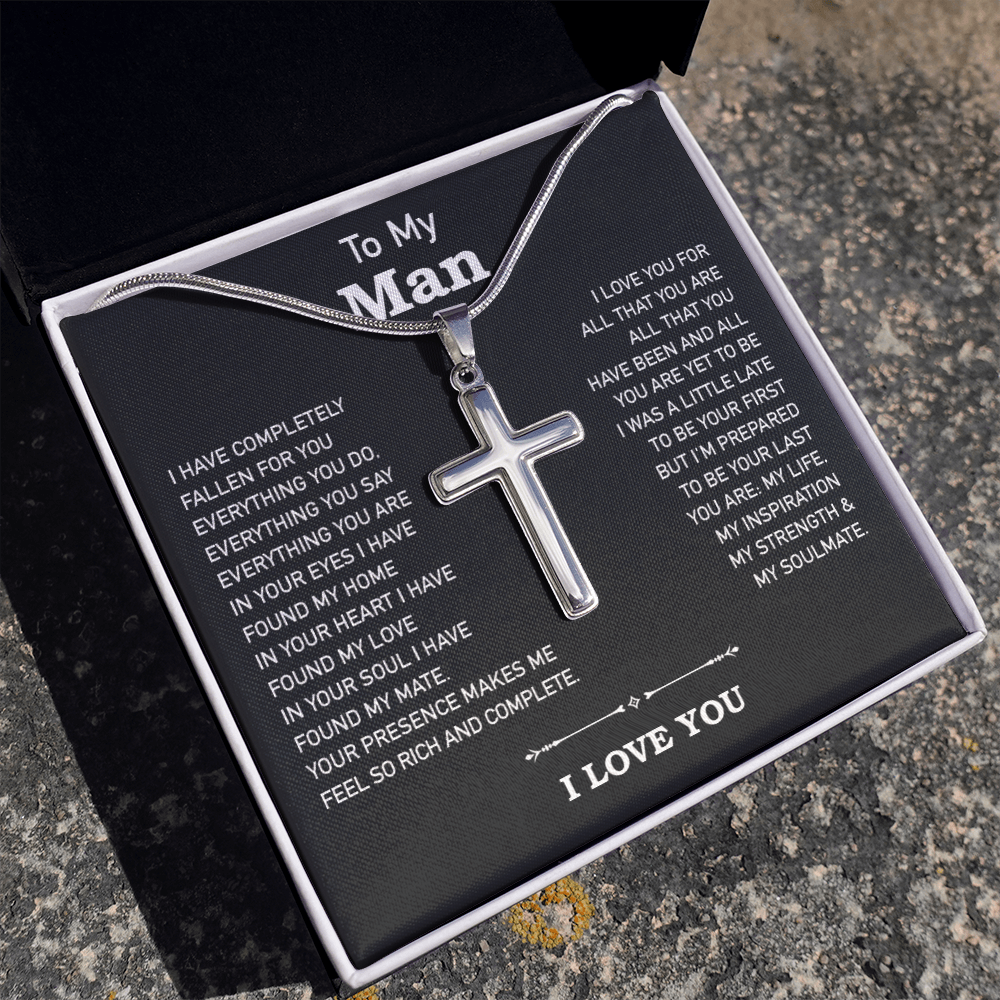 Gift For Boyfriend Husband - Stainless Cross Necklace