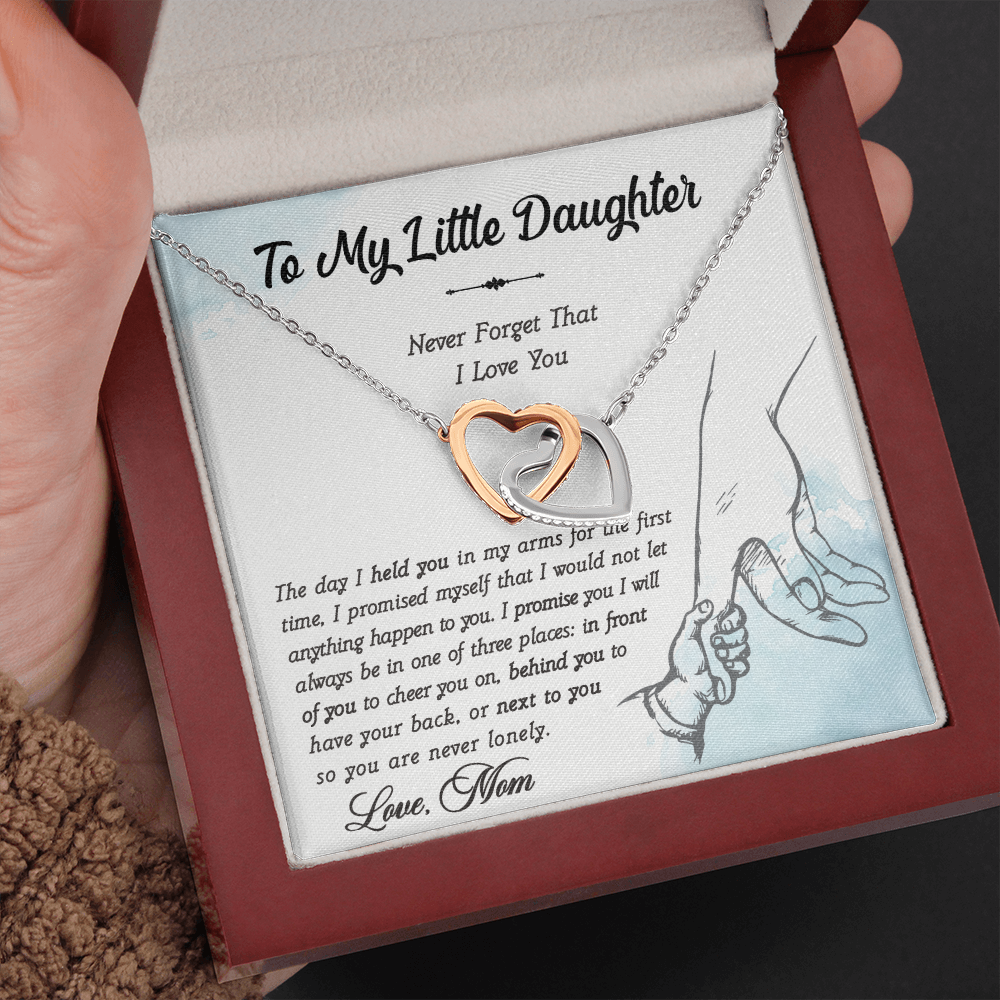 A Special Gift for Your Daughter - Interlocking Heart Necklace - Free shipping