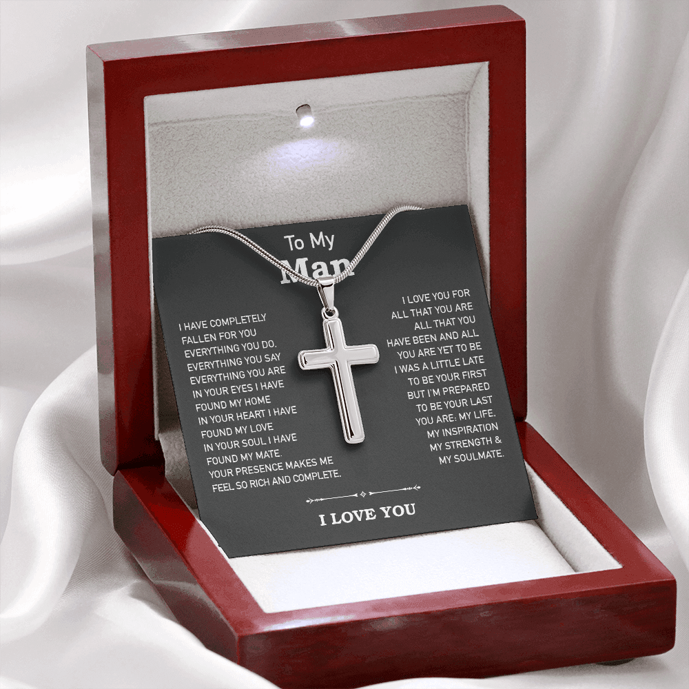 Gift For Boyfriend Husband - Stainless Cross Necklace