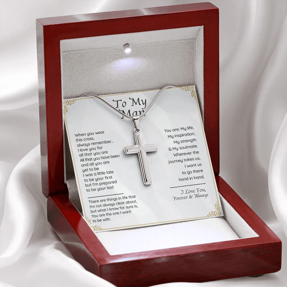 Gift For Boyfriend Husband - Stainless Cross Necklace