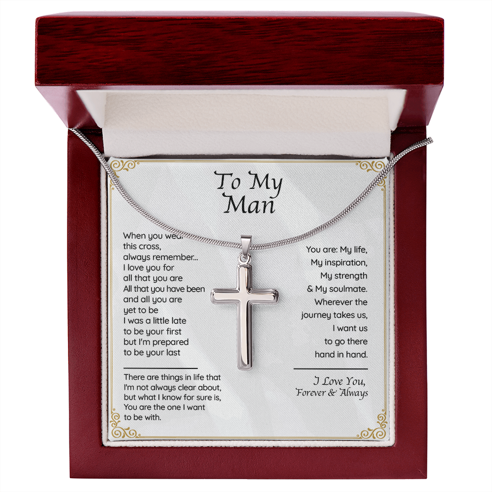 Gift For Boyfriend Husband - Stainless Cross Necklace