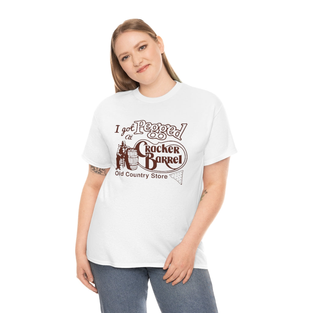I got pegged at cracker barrel shirt - Unisex Heavy Cotton Tee - B0BBV3RKS1