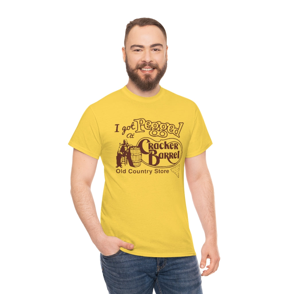I got pegged at cracker barrel shirt - Unisex Heavy Cotton Tee - B0BBV3RKS1