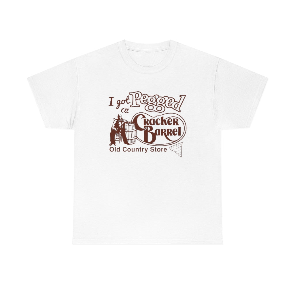 I got pegged at cracker barrel shirt - Unisex Heavy Cotton Tee - B0BBV3RKS1