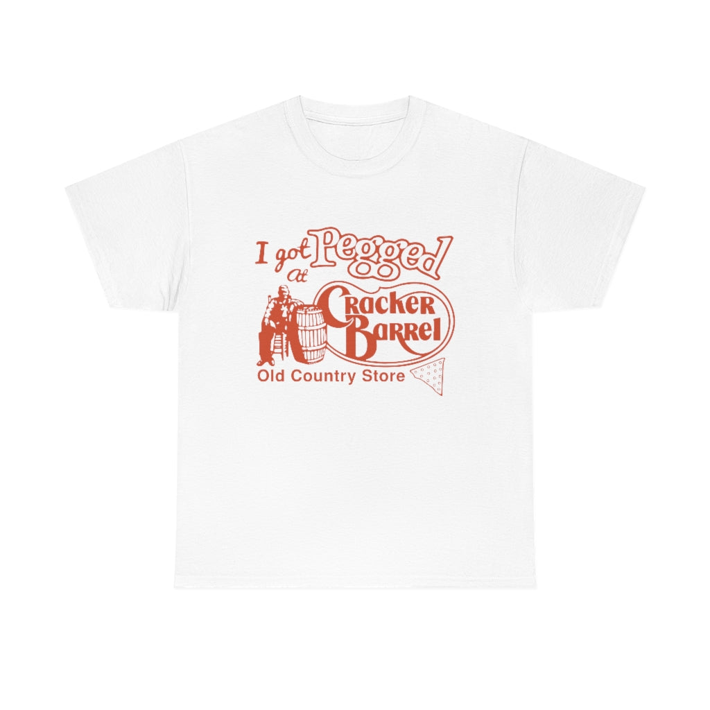 I got pegged at cracker barrel - Unisex Heavy Cotton Tee - B0BBV3RKS1